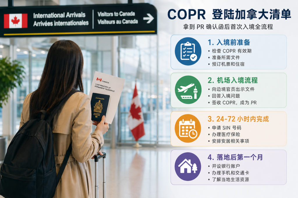 COPR 登陆加拿大清单 - PR 确认函入境流程和落地后必做事项
