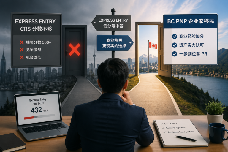 Express Entry CRS 分数不够转商业移民 - BC PNP 企业家移民替代路径分析
