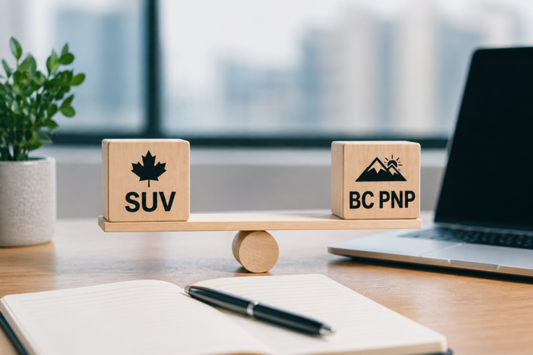 SUV 和 BC PNP 对比 2026 - 联邦创业签证与省提名企业家移民深度比较